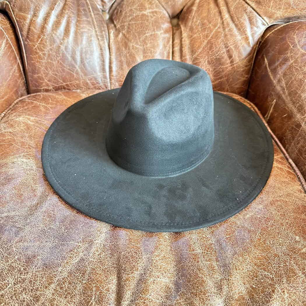 Classic Wide Brim Suede Premium Hat: CAMEL / ONE SIZE