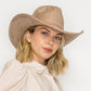 Vegan Suede Cowboy Hat: CARAMEL / ONE SIZE