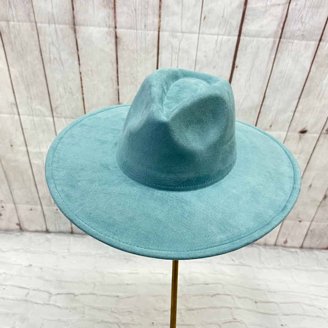 Classic Wide Brim Suede Premium Hat: Blue / ONE SIZE