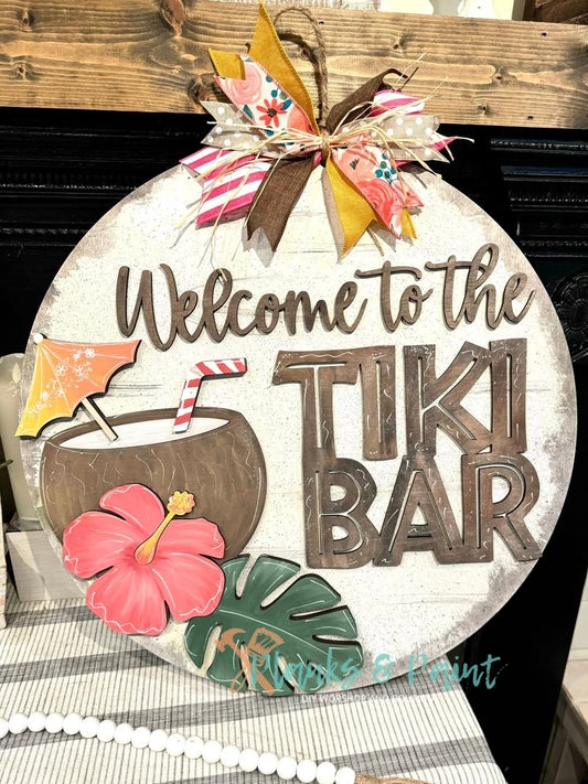 Welcome to the Tiki Bar Door Hanger