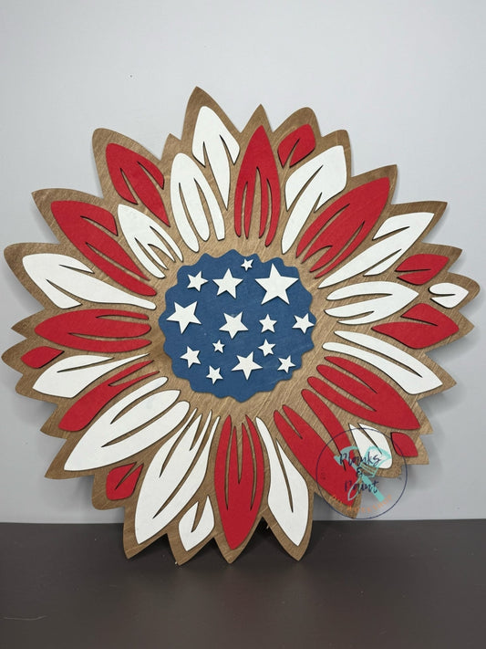 Patriotic Sunflower Door Hanger