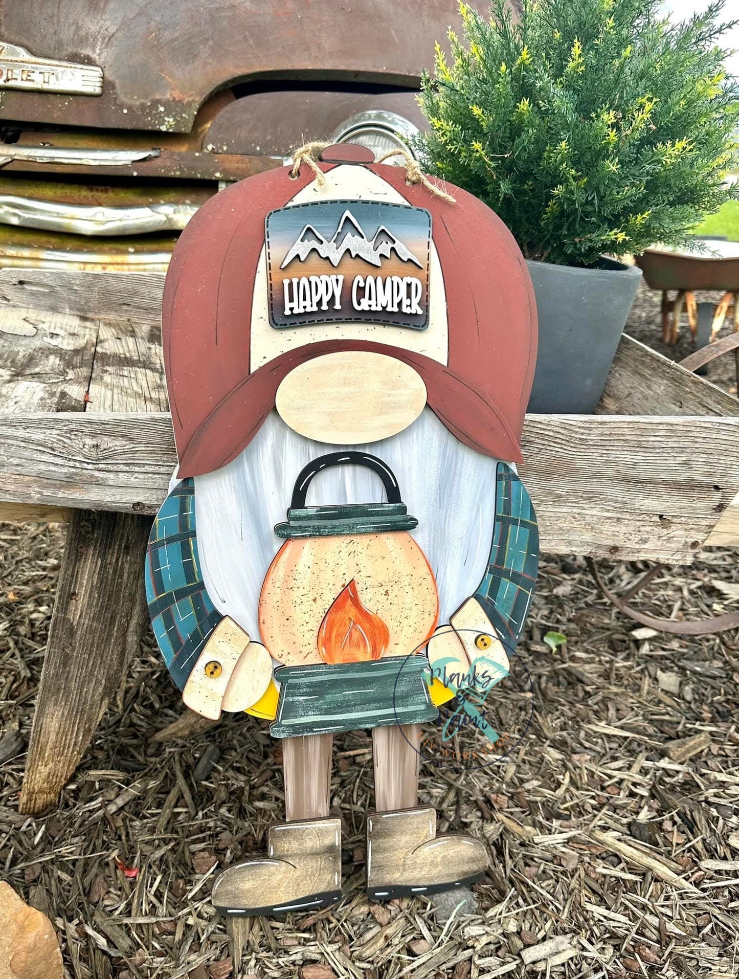 Happy Camper Gnome Door Hanger