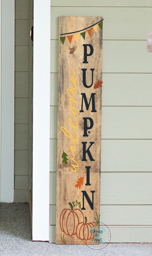 Welcome Pumpkin Porch Leaner