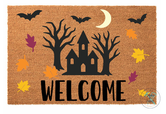 Welcome Haunted House Door Mat