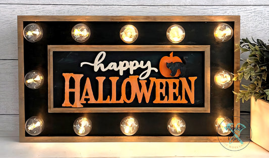 Happy Halloween Lighted Shelf Sitter (Interchangeable)
