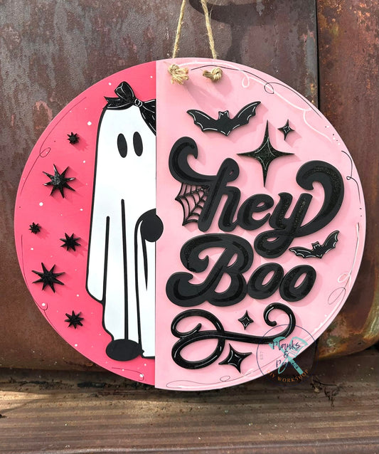 Hey Boo 3D Laser Door Hanger