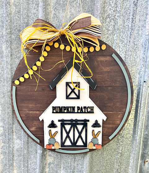 Pumpkin Patch Barn Door Hanger