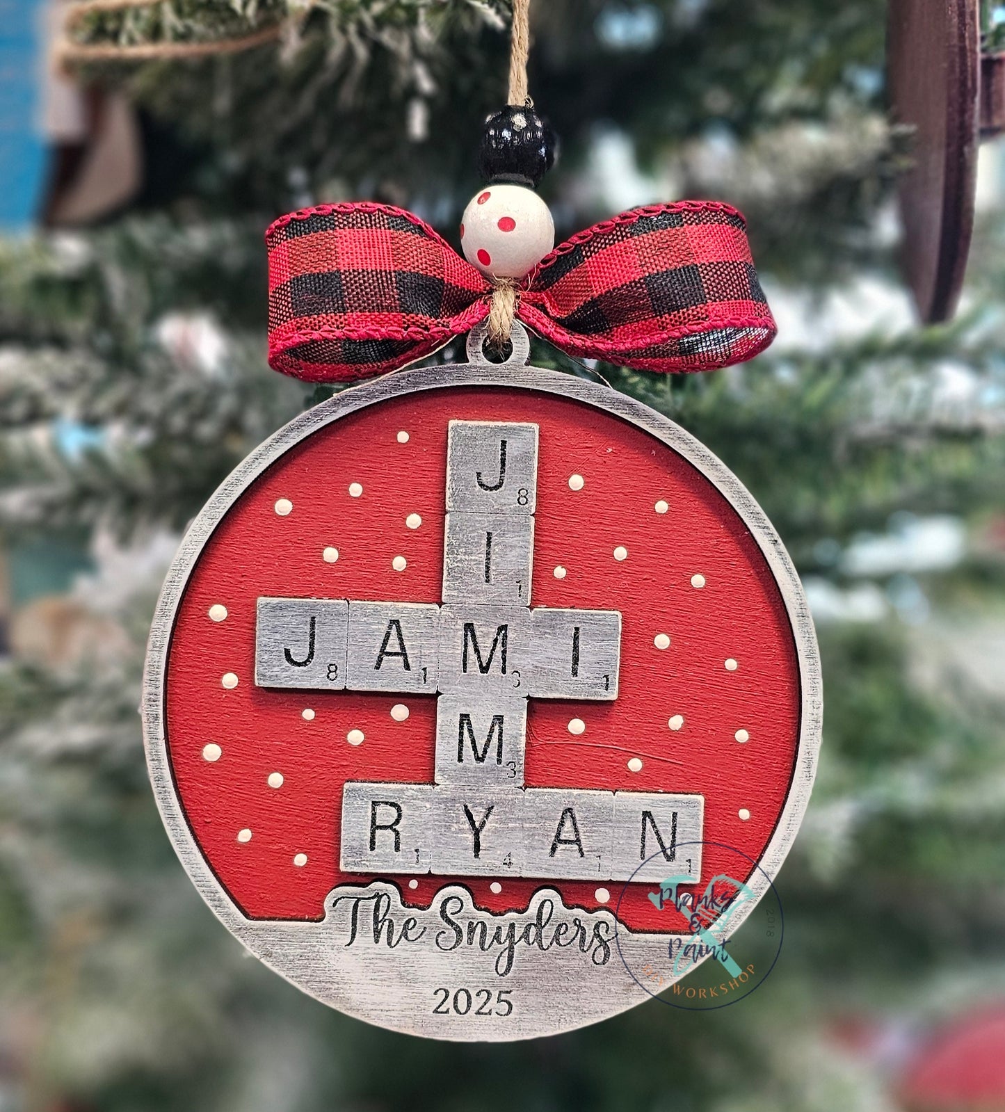 Personalized Family Scrabble Ornament
