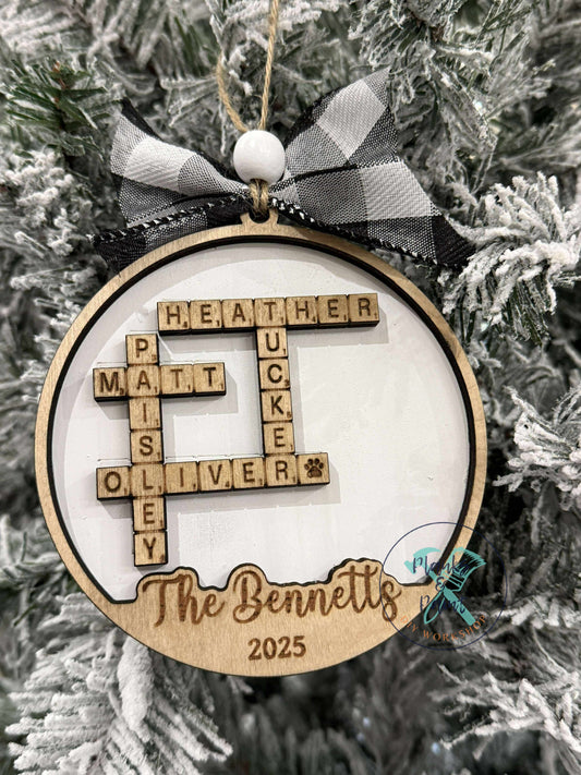 Personalized Family Scrabble Ornament