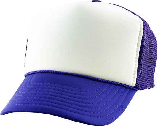 KBETHOS - Classic Foam Front Trucker Hat: Purple-White