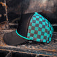 Magna Pony Checkered Mesh Back Cap: Black/ Turquoise