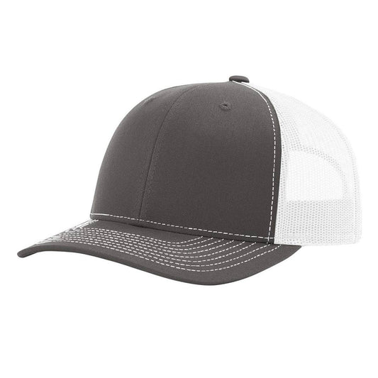 The Park Wholesale - Richardson 112 Classic Premium Trucker Hat, Snapback Cap: Charcoal/White