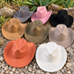 Vegan Suede Cowboy Hat: CARAMEL / ONE SIZE