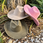 Vegan Suede Cowboy Hat: CARAMEL / ONE SIZE