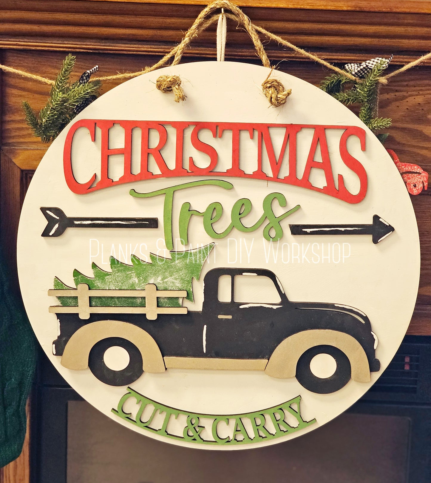 Christmas Trees Cut & Carry Door Hanger