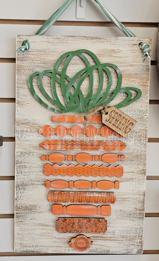 Spindle Carrot 3D Door Hanger