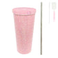 Rhinestone Encrusted Stainless Steel Tumbler : Gold
