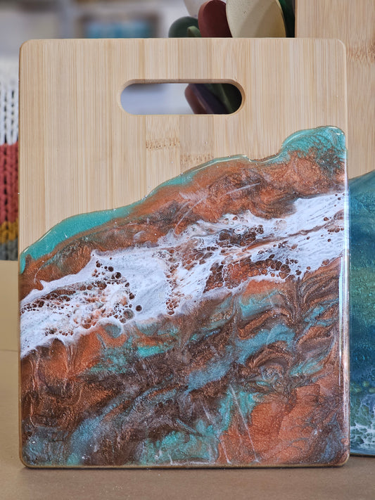 13" Serving Board with Handle Epoxy Workshop Choice