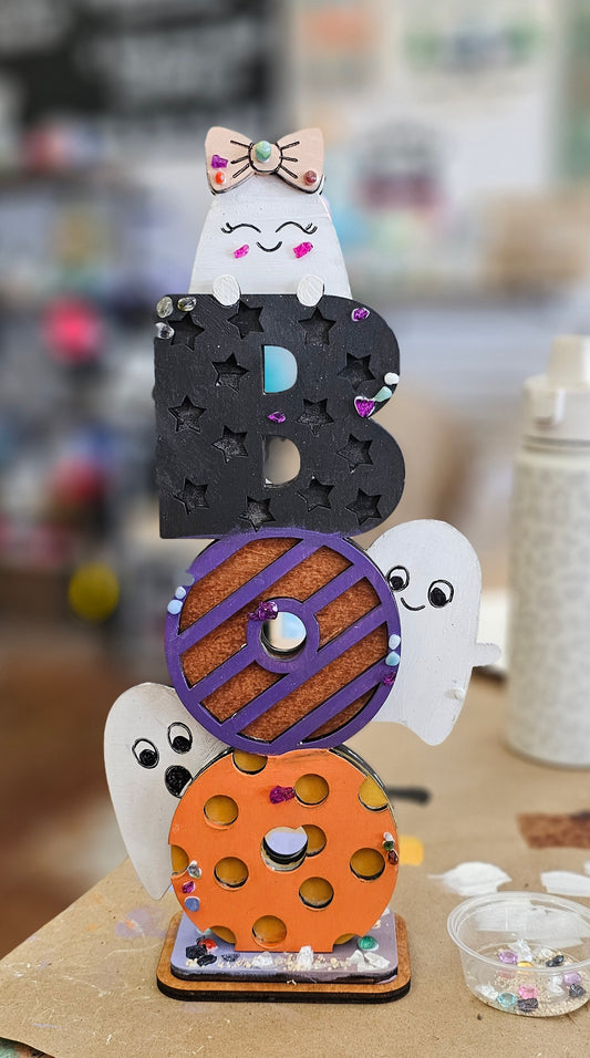 BOO Ghost Tower Shelf Sitter