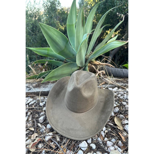 Best seller!!  Fashion Vegan suede cowboy hat : OLIVE / ONE SIZE