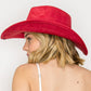 Vegan Suede Cowboy Hat: CARAMEL / ONE SIZE