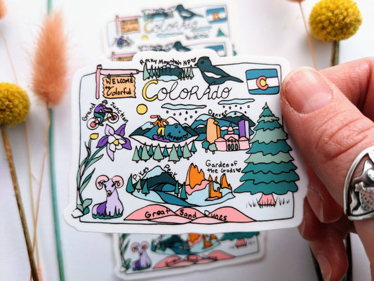 Mary Felker Art and Design - Colorado Sticker, Colorado decal, Colorado souvenir