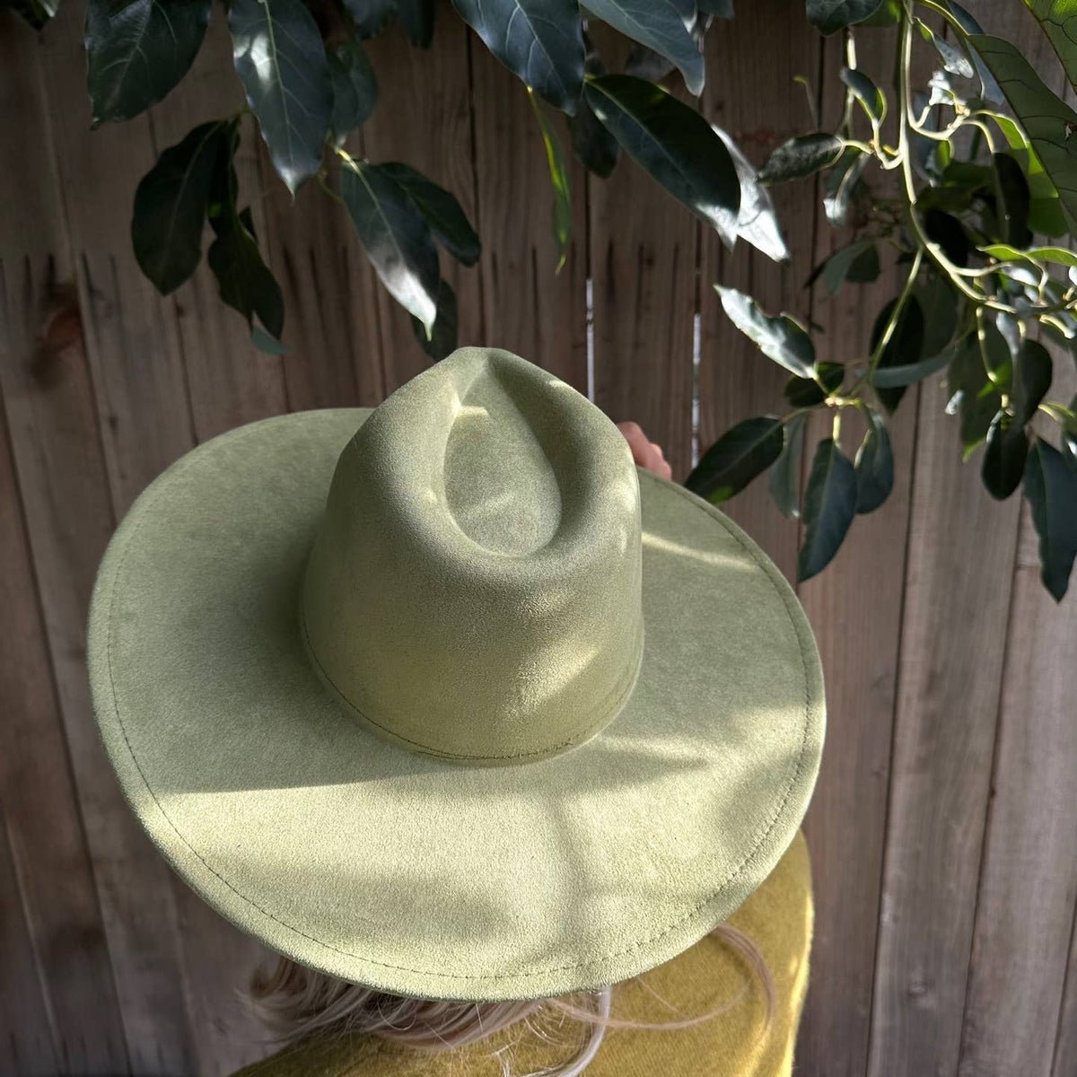 Classic Wide Brim Suede Premium Hat: OLIVE / ONE SIZE