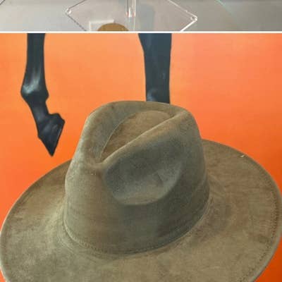 Best seller Fashion Classic Wide Brim Suede Premium  Hat : Brown / ONE SIZE