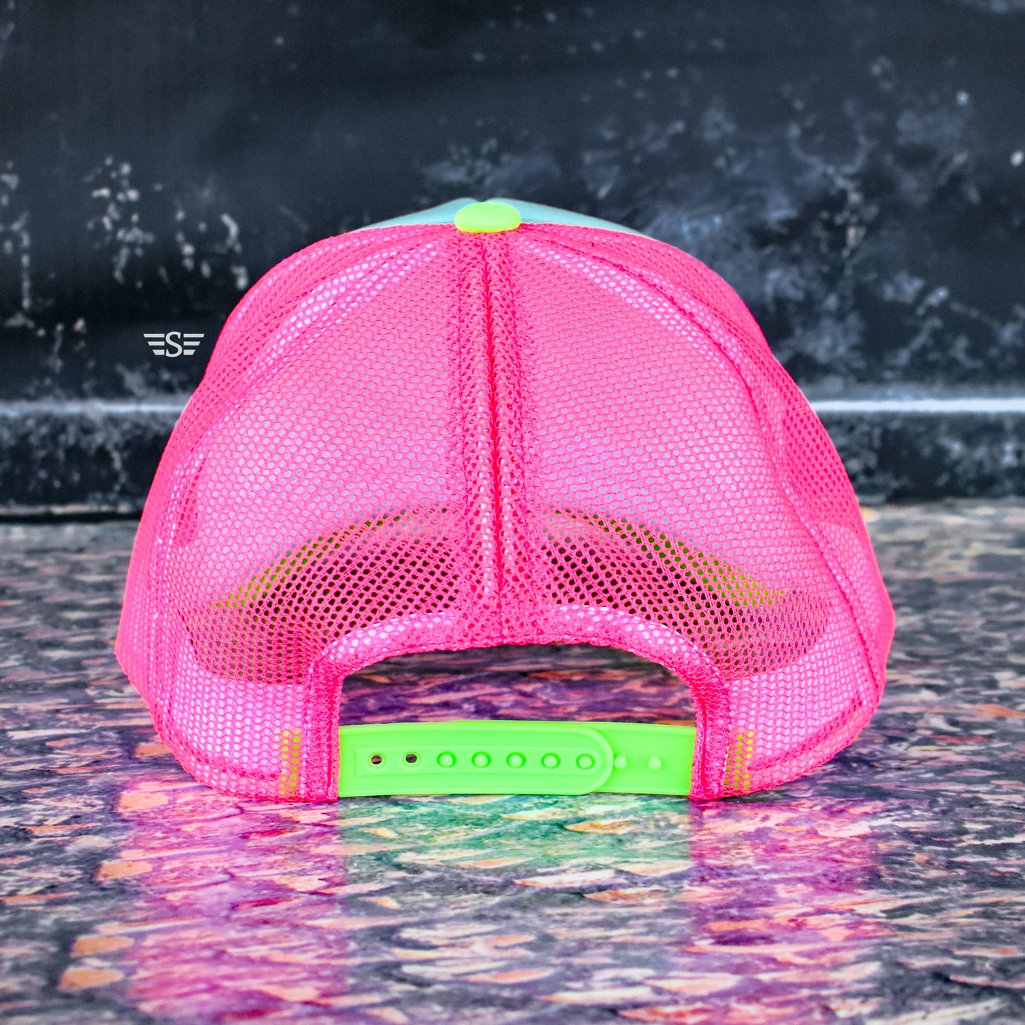 Tri Color Mesh Trucker Cap: Lavender/ Purple Magna Pony