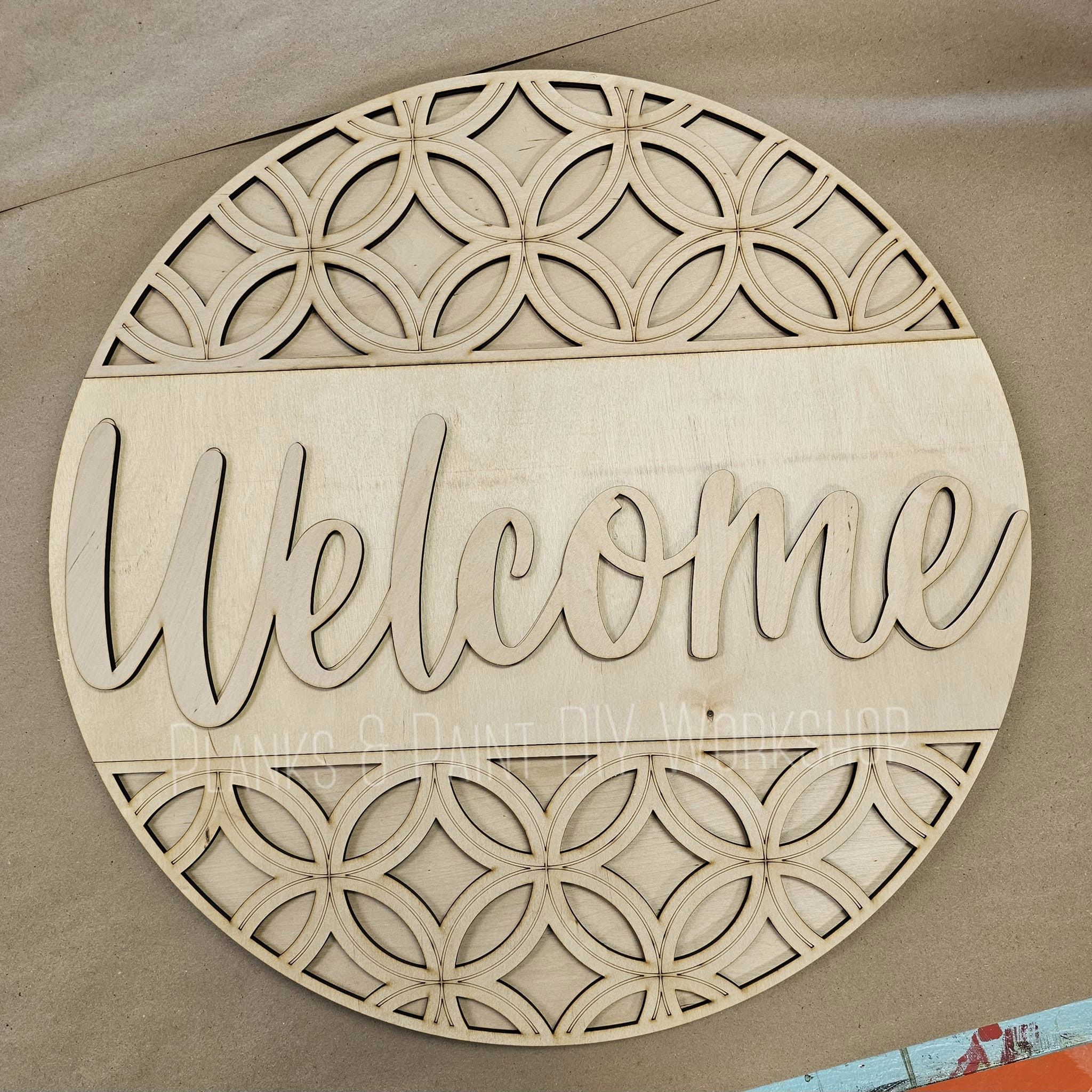 Diy Welcome Pattern Welcome Pattern 3D Door Hanger – Planks and Paint DIY Workshop & Boutique