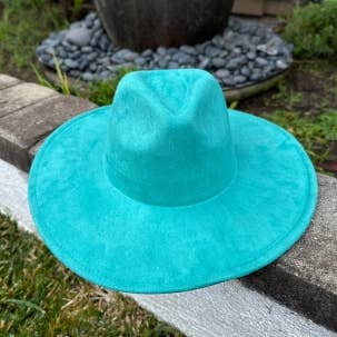 Fashion Classic Wide Brim Premium Suede Hat: SAGE / ONE SIZE