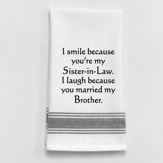 Wild Hare Designs - BB-I-306  I smile because you're my sister-in -law...: White - Black Lined Trim