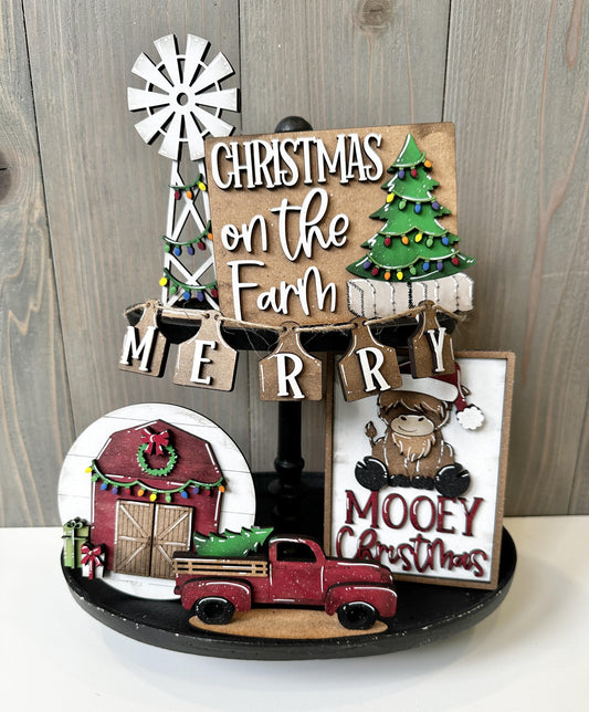 Mooey Christmas Tiered Tray (UNFINISHED)