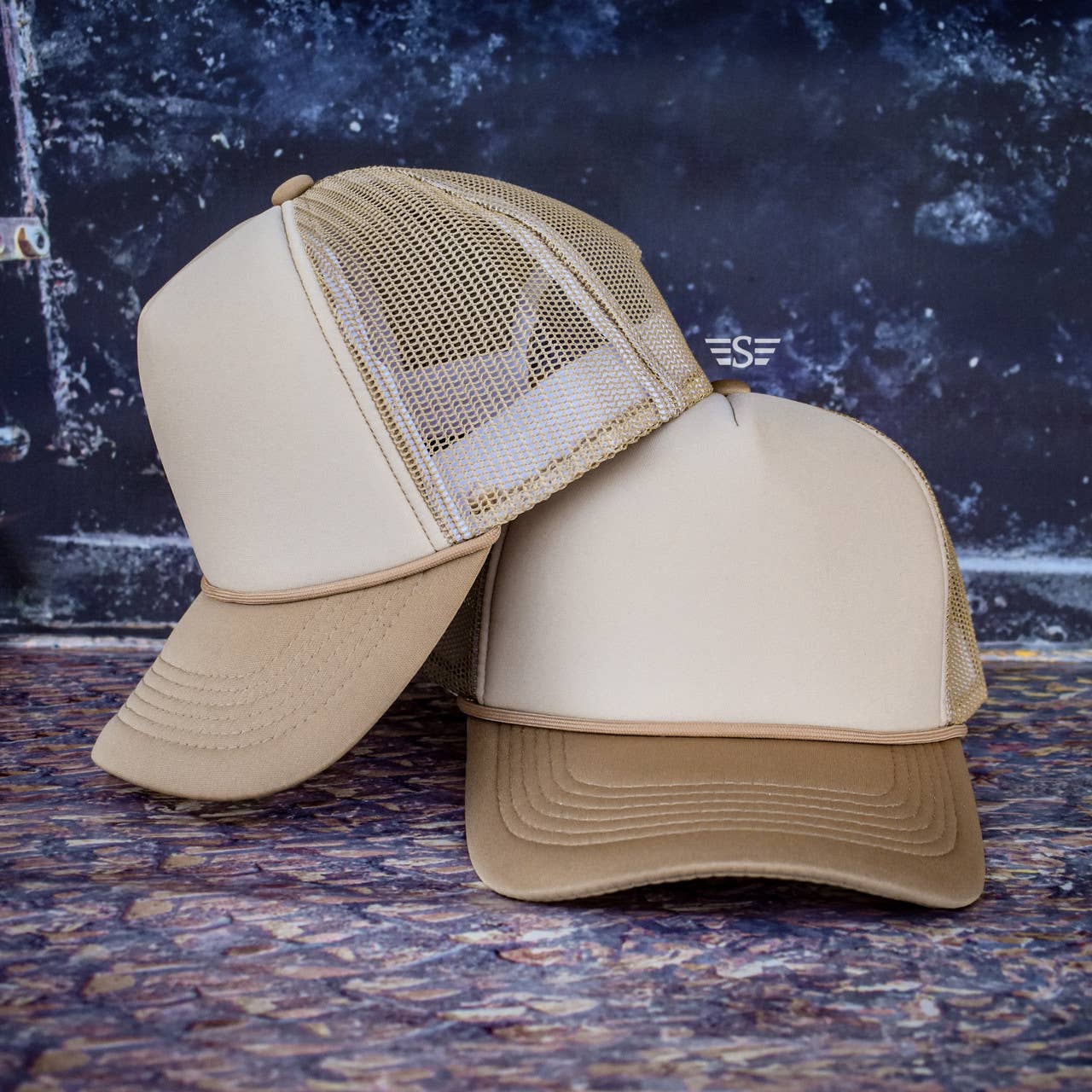 Tri Color Mesh Trucker Cap: Lavender/ Purple Magna Pony
