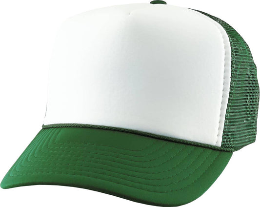 KBETHOS - Classic Foam Front Trucker Hat: D.green-White