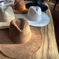 Classic Wide Brim Suede Premium Hat: CARAMEL / ONE SIZE