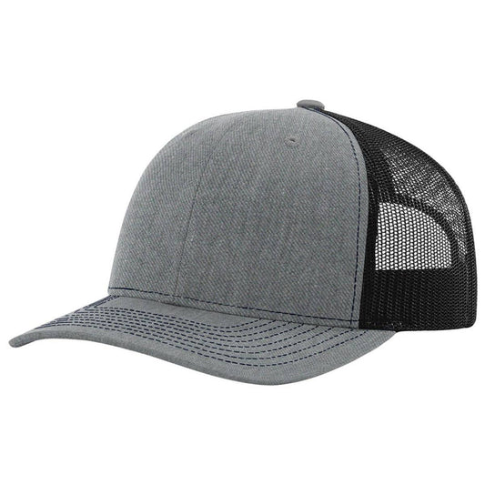 The Park Wholesale - Richardson 112 Classic Premium Trucker Hat, Snapback Cap: Heather Grey/Black