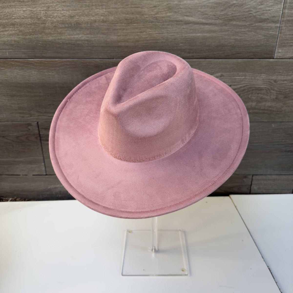 Classic Wide Brim Suede Premium Hat: GREY / ONE SIZE