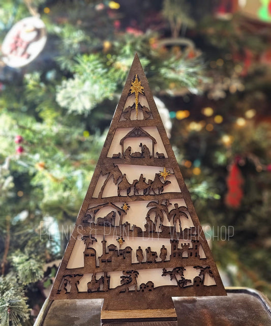 The Story of Christmas Standing Tree 14" Laser 3D Project