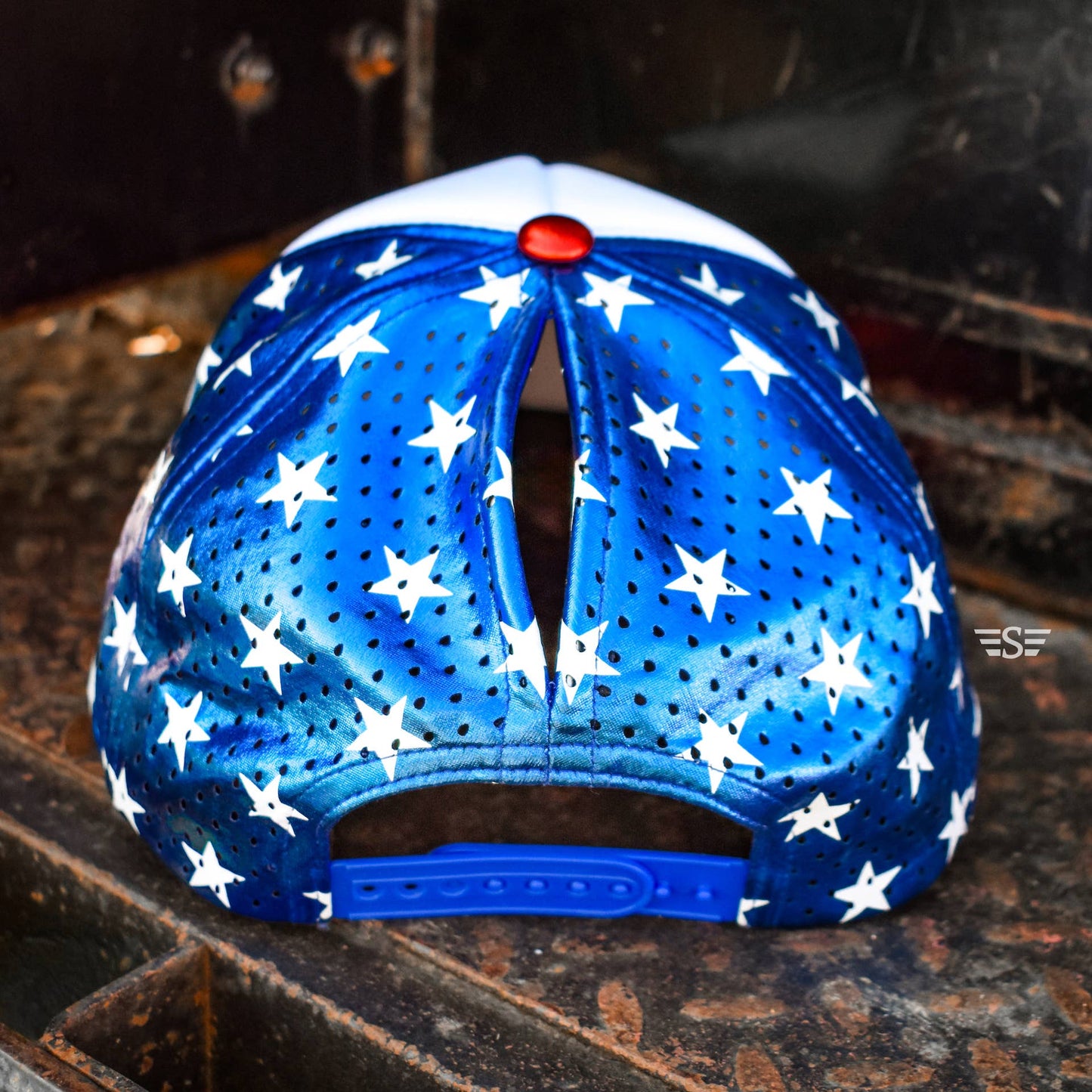 Magna Pony Patriotic Metallic Laser Cut Back Cap