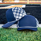 Checkered Mesh Back Cap: Navy Blue/ White