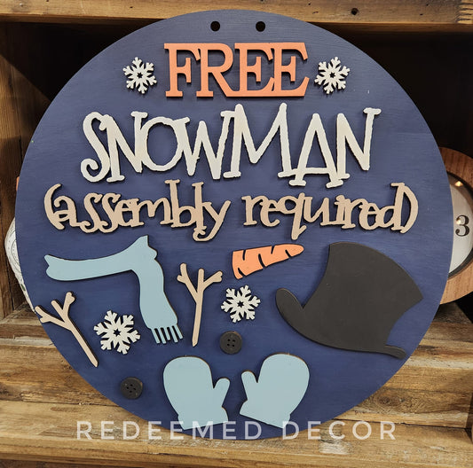 Free Snowman Door Hanger