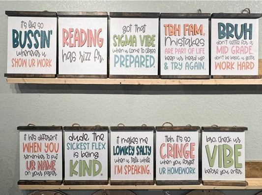 Straight Bussin' Teacher Signs - ALL 10 SIGNS