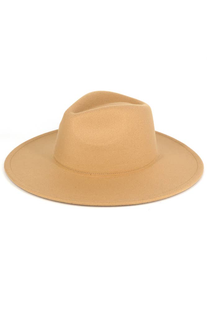 Hana - Solid Plain Panama Hat: Oatmeal