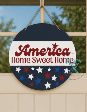 America Home Sweet Home Door Hanger