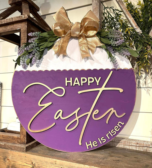 Happy Easter He is Risen Door Hanger