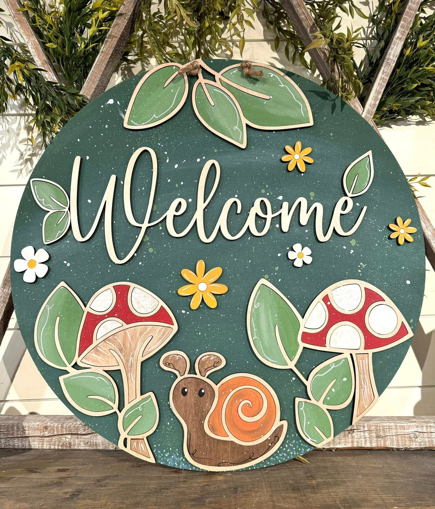 Welcome Mushrooms Door Hanger