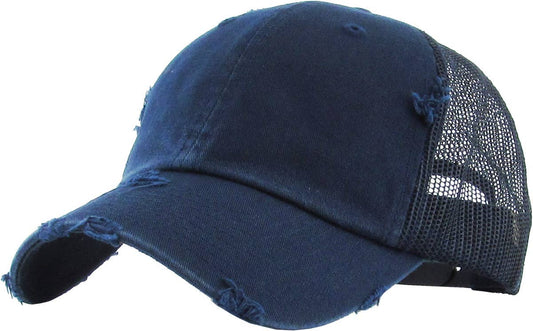 KBETHOS - Vintage Mesh Baseball Cap: Navy