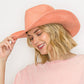 Vegan Suede Cowboy Hat: CARAMEL / ONE SIZE