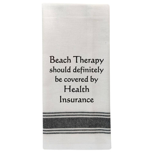 BB-B-101 White Kitchen Towel  "Beach Therapy..."